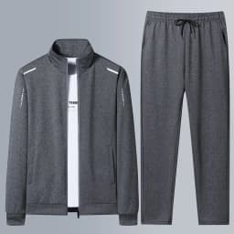 Men Stand Collar Zip Up Jacket And Drawstring Pants Set Casual Sports Tracksuit Set