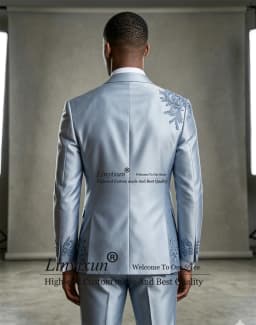 Stunning Jewelry Diamond Men Suits Appliques Customized Groom Male Prom Blazers 3 Pieces Sets Wedding Party Tuxedos ropa hombre