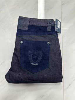 OECHSLI Jeans Cotton Thick Men 2027 new Embroidery elasticity Fashion zipper High quality comfortable Big size 34-42 long Pants