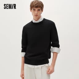 Semir Men Sweater Thermal Warmth Antistatic Fabric Knit Texture Layering Essential Soft Touch 2026 Winter Everyday Style