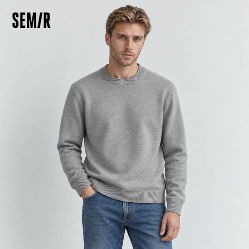 Semir Men Sweater Thermal Warmth Antistatic Fabric Knit Texture Layering Essential Soft Touch 2026 Winter Everyday Style