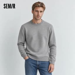 Semir Men Sweater Thermal Warmth Antistatic Fabric Knit Texture Layering Essential Soft Touch 2026 Winter Everyday Style