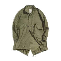 Maden Men's M51 Fishtail Trench Coat Vintage Green Weaving Waist Rope Jacket Medium Length Oversized Loose Outwear for Men
