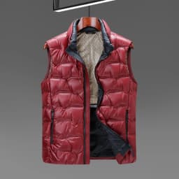 2026 Winter New Down Vest Coat Waterproof Fabric 90% Duck Down Content Thickened Warm Fashion Casual Down Shoulder