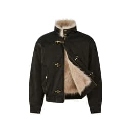 Inner Wool Thickened Bomber Jacket American Men's And Women's Aircraft Buckle Retro Fashion Stand-Up Collar Parka Retro Jackets