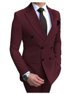 2026 New Beige Men's Suit 2 Pieces Double Breasted Notch Lapel Flat Slim Fit Casual Tuxedos For Wedding(Blazer+Pants)