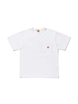 Human Made Polar Bear Print Back Graphic Tee with Heart Pocket for Lovers