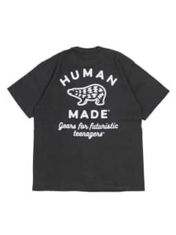 Human Made Polar Bear Print Back Graphic Tee with Heart Pocket for Lovers