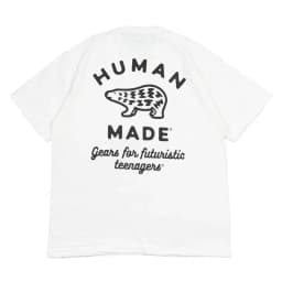 Human Made Polar Bear Print Back Graphic Tee with Heart Pocket for Lovers
