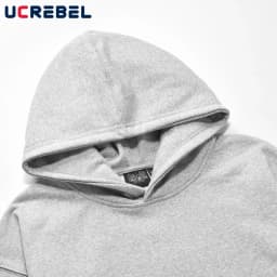 Solid Color Casual Long Sleeve Sweatshirts Mens Autumn Loose Simple Drop Shoulder Hoodies Men