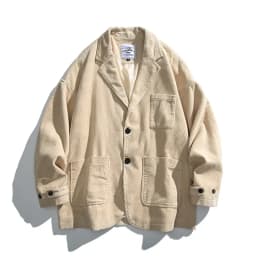 Corduroy Jacket Blazers Men Japanese Streetwear Amikaki Fashion Oversize Loose Casual Blazer Suit Coat Cityboy Jacket Clothing