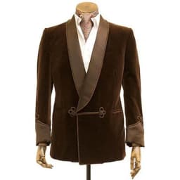 1 Pc Brown Velvet Smoking Jacket With Double Breasted Men Blazer For Wedding Groom Prom Single Coat Male Fashion Costume 2024