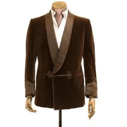 1 Pc Brown Velvet Smoking Jacket With Double Breasted Men Blazer For Wedding Groom Prom Single Coat Male Fashion Costume 2024