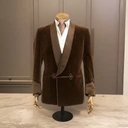 1 Pc Brown Velvet Smoking Jacket With Double Breasted Men Blazer For Wedding Groom Prom Single Coat Male Fashion Costume 2024