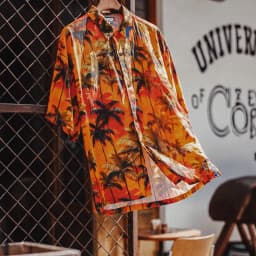 MADEN American Vintage Hawaiian Shirt Men Short Sleeve Cuban Camp Collar Tropical Floral Print Lightweight Beach Loose Vacation