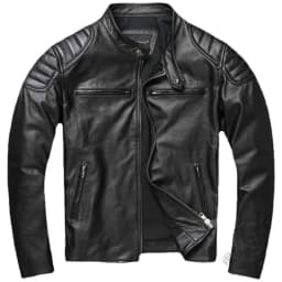 KIDWHXR Autumn Men Leather Jacket Motorcycle Retro Stand Collar Zipper Male Coat Slim Long Sleeve Windproof Man Casual Outerwear