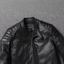 KIDWHXR Autumn Men Leather Jacket Motorcycle Retro Stand Collar Zipper Male Coat Slim Long Sleeve Windproof Man Casual Outerwear