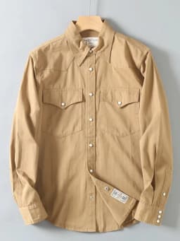 Spring And Autumn New American Retro Long-Sleeve Lapel Cargo Shirt Men's Fashion 100% Cotton Washed Double Pocket Casual Blouses
