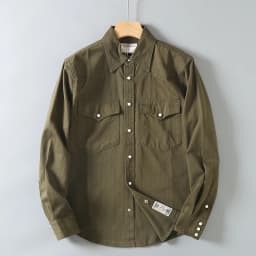 Spring And Autumn New American Retro Long-Sleeve Lapel Cargo Shirt Men's Fashion 100% Cotton Washed Double Pocket Casual Blouses