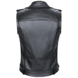 Classical Motorcycle 100% Cowhide Leather Vest Men's Oblique Zipper Genuine Leather Sleeveless Jackets Slim Motorcade Vests