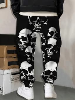 Men's 2025 Sweatpants horror skull Printed Joggers Slim Fit Pants Casual Lounge Pants with Pockets Autumn Winter Streetwear