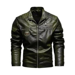 Leather Jacket Men Winter Fleece Motorcycle PU Leahter Jacket Male Stand Collar Casual Windbreaker Ropa De Hombre Coat Plus Size