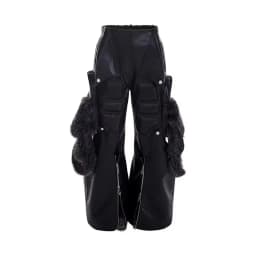 Mauroicardi Spring Autumn Cool Long Baggy Black Pu Leather Wide Leg Cargo Pants Men Luxury Mens Designer Clothes Streetwear 2025