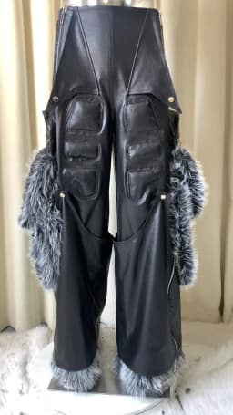 Mauroicardi Spring Autumn Cool Long Baggy Black Pu Leather Wide Leg Cargo Pants Men Luxury Mens Designer Clothes Streetwear 2025