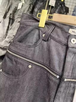 MIJKO Unisex Brush Wax Zipper Original Cow Jeans Men's and Women's Denim Pants ZJ117