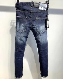 BRAND D2 Men Jeans Denim Pants Hole Slim Pencil Trousers Metal Buttons Fashionable blue DSQ2 Cool Guy JENAS For Men