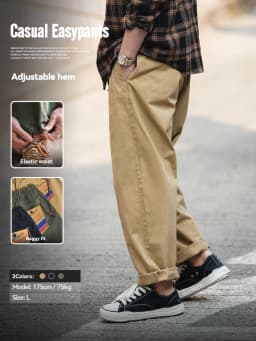 Maden Easy Cargo Pants for Men Loose Casual Pocket Rope Drawstring Pants Overalls Vintage Man Clothing Straight Trousers