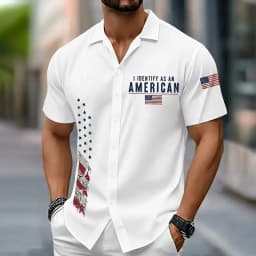 Men's US Flag Patriotic America's 250th Anniversary Button Up Shirt Short Sleeve Fashion Casual Holiday Casual Daily Summer