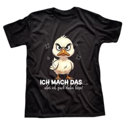 1Pcs 100% Cotton Angry Duck German Phrase Print O-Neck Short Sleeves T-Shirt