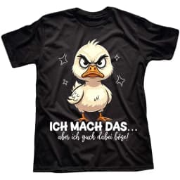 1Pcs 100% Cotton Angry Duck German Phrase Print O-Neck Short Sleeves T-Shirt