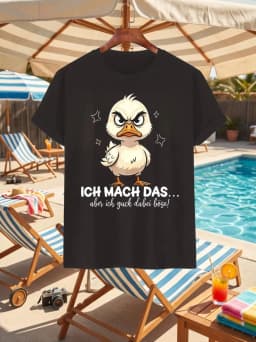 1Pcs 100% Cotton Angry Duck German Phrase Print O-Neck Short Sleeves T-Shirt