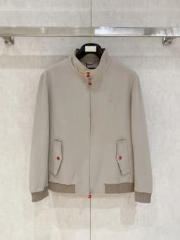 Kiton stand-up neck zip-up classic men's jacket
