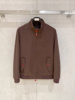 Kiton stand-up neck zip-up classic men's jacket