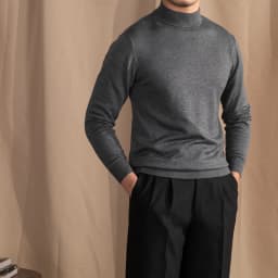 Mr. Lusan Half-turtleneck Sweater Men's Pullover Sweater Knitted Wool Sweater Slim-fit Inner Thin Base Shirt Trendy
