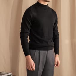 Mr. Lusan Half-turtleneck Sweater Men's Pullover Sweater Knitted Wool Sweater Slim-fit Inner Thin Base Shirt Trendy