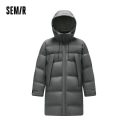 Semir Down Jacket Men Long Hooded Loose Simple Versatile 2026 Winter Man Clothes Winter Outerwear