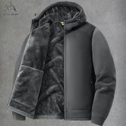 Polar Fleece Hooded Jacket for Men New 2025 Autumn Winter Outdoor Thicken Warm Parkas Coats Men Hiking Camping Jackets Clothing