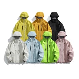 2026 Outdoor Laminated Hard Shell Windproof Waterproof Solid Color Fashionable Camping Fishing Sports Versatile Casual Jacket