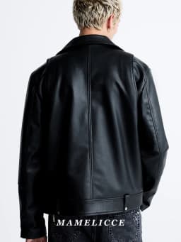 MAMELICCE Original design Rock punk style Slim fit leather coat Synthetic leather jackets Autumn and winter men's clothing tops