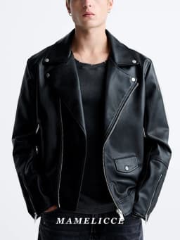 MAMELICCE Original design Rock punk style Slim fit leather coat Synthetic leather jackets Autumn and winter men's clothing tops