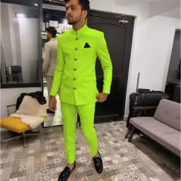 Skinny Biege Men Suit Single Breasted High Quality Stand-up Collar Business Formal Occasion Male Clothing Stylish Daily