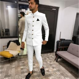 Skinny Biege Men Suit Single Breasted High Quality Stand-up Collar Business Formal Occasion Male Clothing Stylish Daily