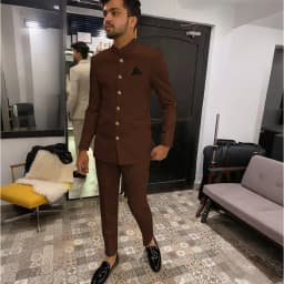 Skinny Biege Men Suit Single Breasted High Quality Stand-up Collar Business Formal Occasion Male Clothing Stylish Daily