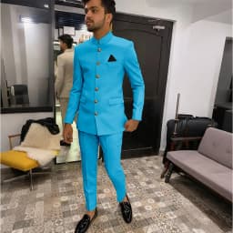 Skinny Biege Men Suit Single Breasted High Quality Stand-up Collar Business Formal Occasion Male Clothing Stylish Daily