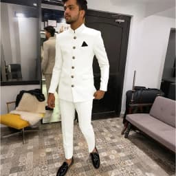 Skinny Biege Men Suit Single Breasted High Quality Stand-up Collar Business Formal Occasion Male Clothing Stylish Daily