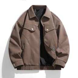 New Men's Outdoor High-quality Fashion Trend Imitation Leather Jacket Versatile for Autumn Winter Breathable and Warm Top